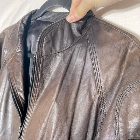 Vintage Black Sheep Brown Leather Bomber M - Picture 9 of 16